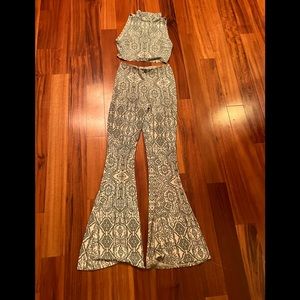 Flare Pants & Crop Top Matching Set